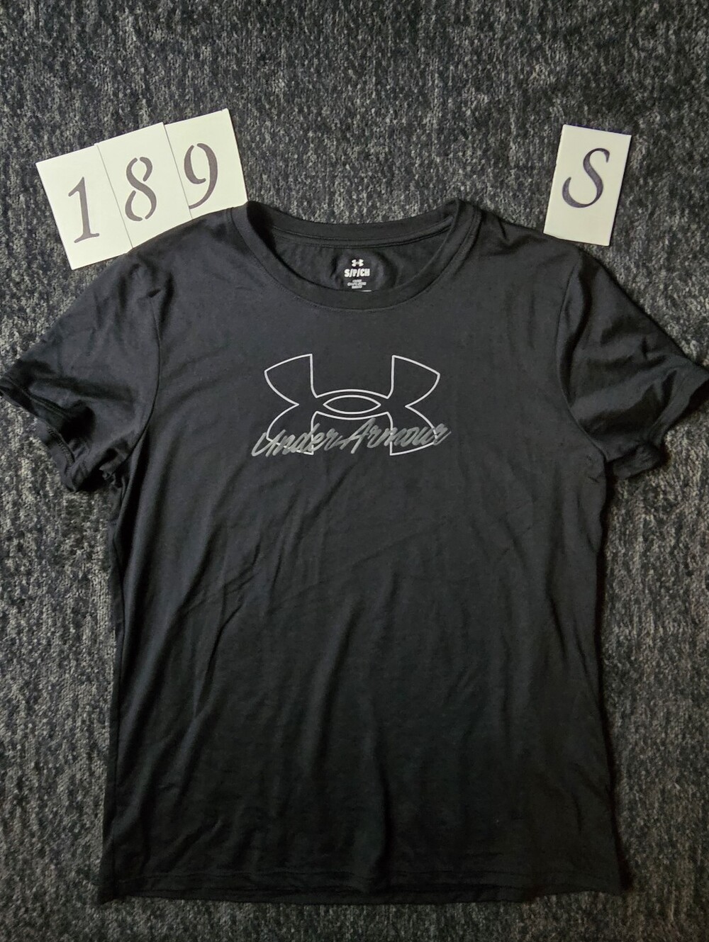 Under Armour Black Crewneck Tee with White Logo